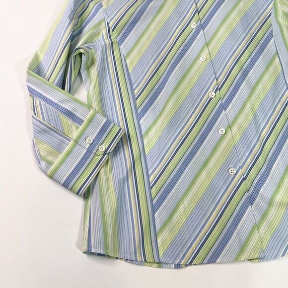 Talbots Button Up Shirt Womens 10 Multicolor Long Sleeve Wrinkle Resistant - Picture 2 of 9